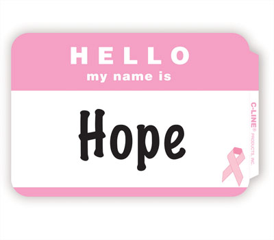 Pink Ribbon Name Badges