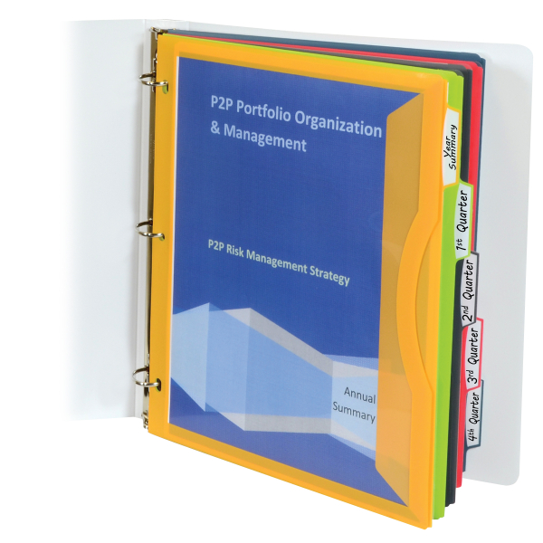 Binder Pocket with Write-on Index Tabs, Assorted, 5/ST Binder Pocket with Write-on Index Tabs, Assorted, 5/ST