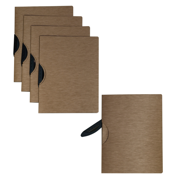 Modern Metallic Executive Style Report Cover, Swing Clip, 8.5 x 11, Bronze/Bronze, 5/Pack