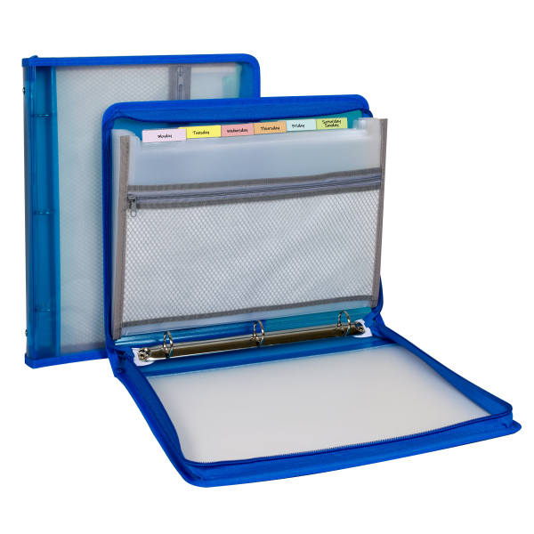 素敵でユニークな with Binder Zippered Expanding C - 48115 - 1/EA Blue, File, File Binder Case
