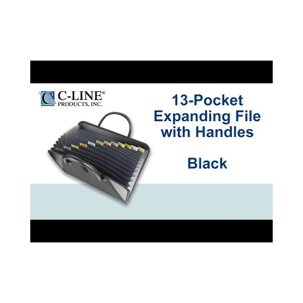 C-Line Expanding File With Handles - Black, 1/EA, 48211 C-Line Expanding File With Handles - Black, 1/EA, 48211