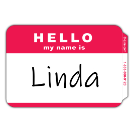 Pressure Sensitive Hello Badge, Red, 100/BX - 92234 - C-Line