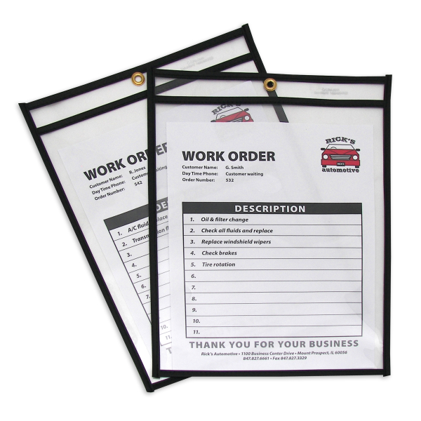 75 9 x 12 C-Line 46912 Shop Ticket Holders 25/BX 75 C-LINE PRODUCTS INC. Both Sides Clear Stitched