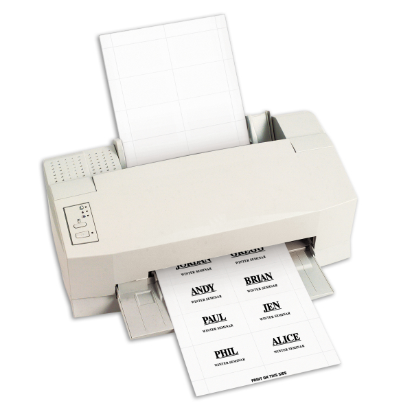 MACO Handwrite or Laser/Ink Jet White Name Badges 2-11/32 x 3-3/8 Inches NB-277A 100 Per Box 