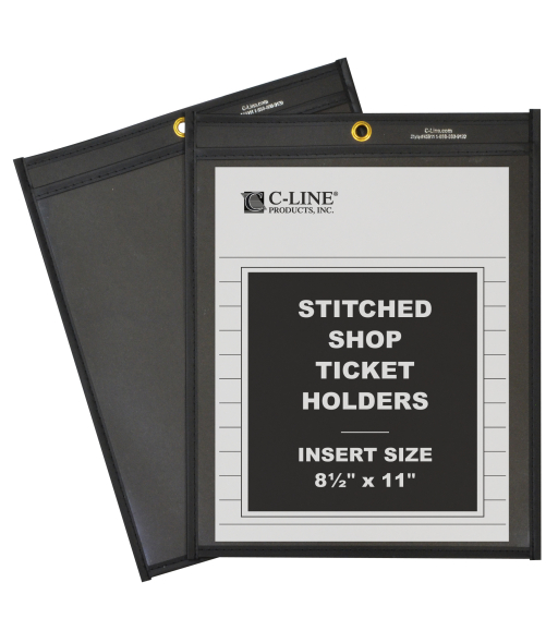 Shop ticket holders (stitched) one side clear, 8½ x 11, 25/BX, 5BX/CT