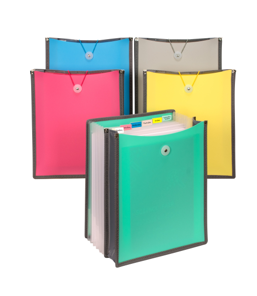 7-Pocket Open Top Vertical Backpack File, Letter Size, Assorted