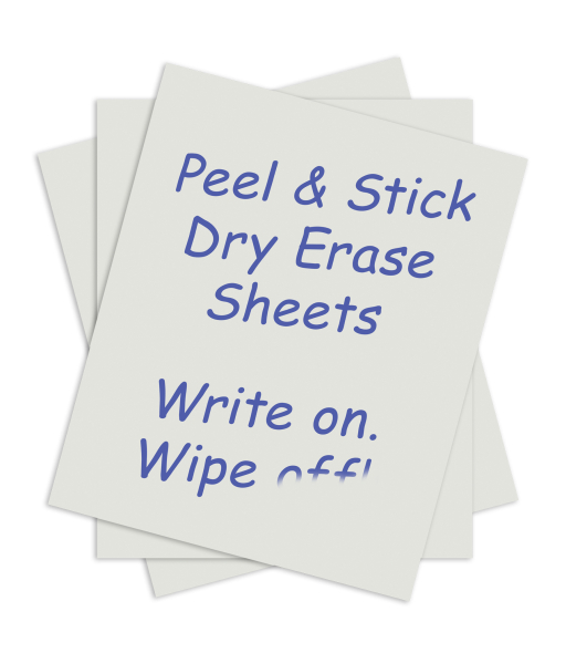 Peel & stick dry erase sheets, 24 X 17, 15/BX, 57724