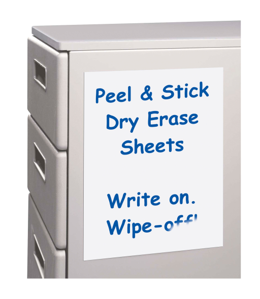 Peel & stick dry erase sheets, 11 X 8 1/2, 25/BX, 57911