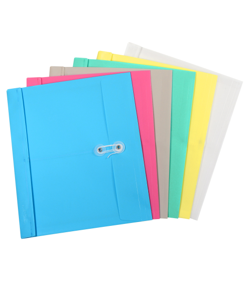 Reusable Poly Envelope with String closure, Side Load, Assorted Colors