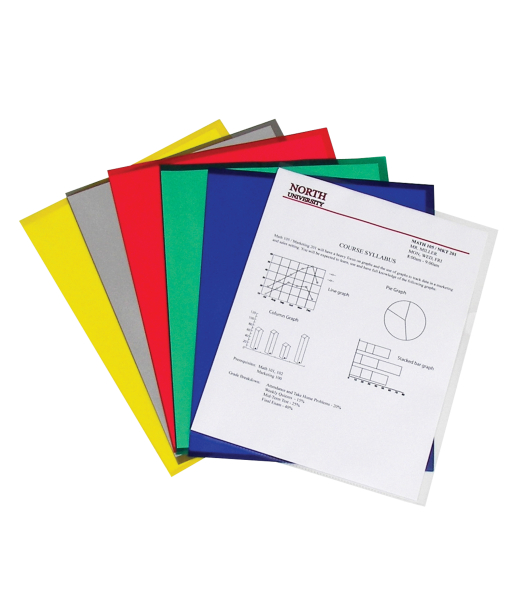 Project Folders, Assorted - Reduced glare, 11 x 8 1/2, 25/BX, 62130