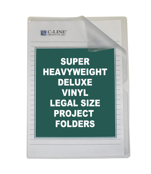 Deluxe Non-Glare Vinyl Project Folders, legal size, 14 x 8 1/2, 50/BX, 62139