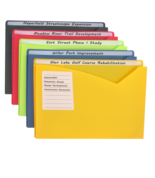 Write-On Poly File Jackets, Assorted, 11 X 8 1/2, 25/BX, 63060