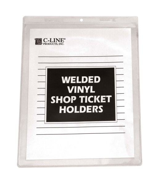 Shop ticket holders, welded vinyl, both sides clear, 8½ x 11, 50/BX, 5BX/CT