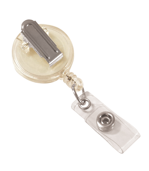 Clip-On Retractable ID Badge Reel, Clear