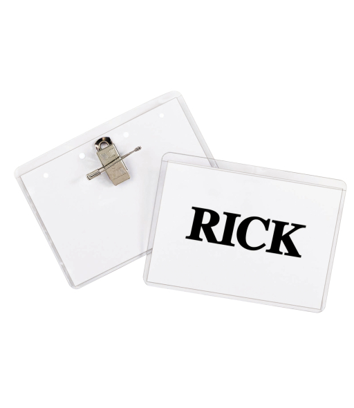 Clip/Pin Combo Style Name Badges, Sealed with inserts, 4 x 3, 50/BX, 95743