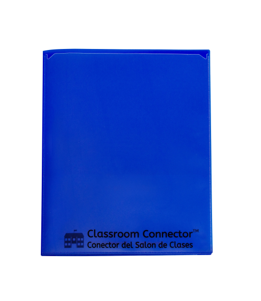 Classroom Connector™ Multi-Pocket School-to-Home Portfolio, Blue, Closed