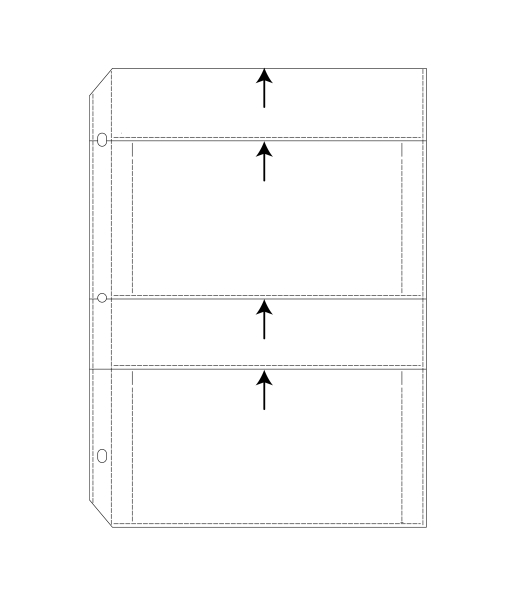 APS Ring Binder Photo Storage Pages - 4 x 7, Traditional clear - top load, 12 1/2 x 9 1/4, 50/BX, 53574