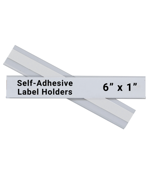 Self-Adhesive Shelf/Bin Label Holders, 1 inch x 6 inch Removable Adhesive Label Holder