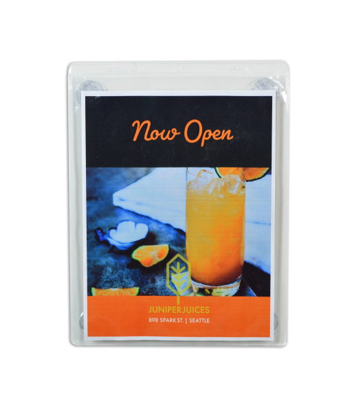 Display Pocket with Suction Cups, Both Sides Clear, 9" x 12"