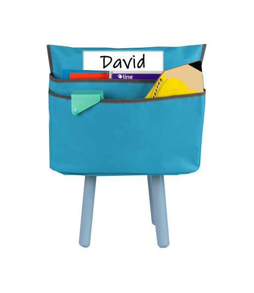 Medium Chair Cubbie, 15", Seaside Blue, In Use On Chair