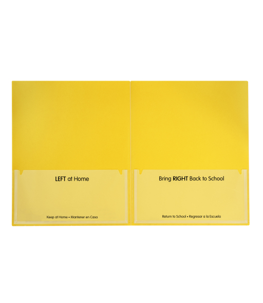 Classroom Connector Folders, Yellow, Open