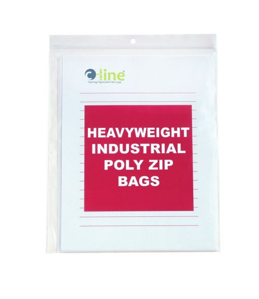 Heavyweight Industrial Poly Zip Bags, 8 1/2 x 11