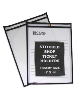 25/BX Both Sides Clear Stitched 12 x 9 Shop Ticket Holders 75 Sheets 