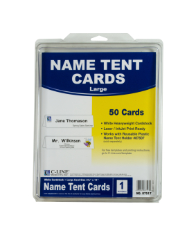Plastic Name Tent Holders, 25/BX - 87507 - C-Line Products