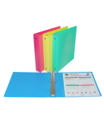 3-Ring Poly Binder, 1 1/2 inch Capacity, Assorted Colors, Open