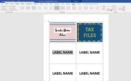 C-Line's Self-Adhesive Labeling Pockets Examples