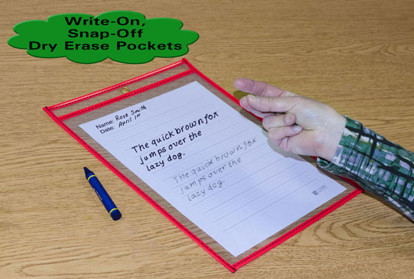 C-Line's Write-On, Snap-Off Dry Erase Pockets